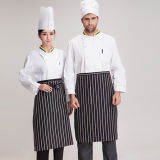 Custom Printing Cotton Black and White Striped Apron for Promotion or Gift