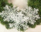 Christmas Ornaments -Glitter Ornaments - Silver Trees, Silver Snowflakes and Silver Merry Christmas Signs - Christmas Decorations Hook