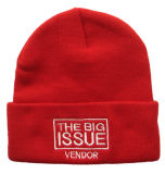 Embroidered Winter Fashion Knitted Beanie Red Hat