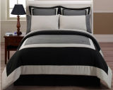 Black Gray Hotel Bed in a Bag Comforter with Bedding Sheet Set, Queen
