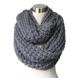 Lady Fashion Acrylic Knitted Chunky Infinity Scarf (YKY4376-3)