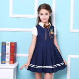 Fashion Girls Primary School Uniform Blue / Red Dress