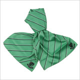 New Design Uniform Stripe Logo Silk Polyester Scarf (SF-002)