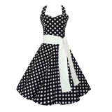 in Stock Backless Sexy Rockabilly Dress with Belt for Women