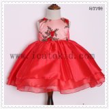 Baby Frock Designs Red Flower Bodice Infant Children Dress Little Girls Party Wear Western Dress My784