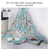 2018 Hot Sale 100% Viscose Plain Shawl Fashion Lady Scarf