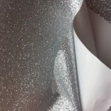 Hot Melt Glue Glitter PU Leather for Label Printing on Cloth Shoes