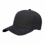 Black 100% Cotton Baseball Hat with Elastic Back
