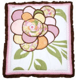 Baby Patchwork Quilt with 3D Flower Embroidery Lovely for Baby Girl