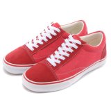 Lightweight Van Style Low Ankle Inexpensive Red Canvas Shoes