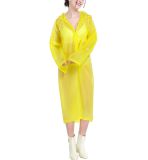 Lady Transparent Plastic PVC EVA Vinyl Fashion Long Rain Coat