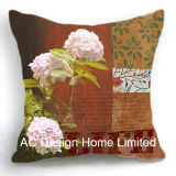 Classic Square Hydrangea Design Decor Fabric Cushion W/Filling
