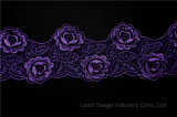 Purple Embroidery Lace for Bra Cup
