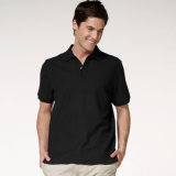 Wholesale Male's Pour Black Polyester Polo Shirt