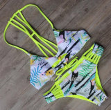 Lady Summer Sandbeach Bikini Leave Printing Swimsuits