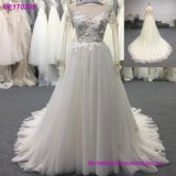 Beaded Sheer Top Bridal Ball Gowns Lace Wedding Dress 2018