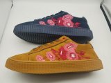 Latest Women Shoelace Flower Embroidery Injection Casual Fabric Shoes with Fashion Design
