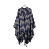 Womens Cashmere Like Geometry Wave Printing Stole Blanket Shawl (SP315)