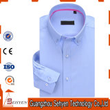 100%Cotton Blue Long Sleeve Slim Formal Dress Shirt for Men