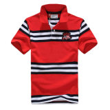 Cotton Yarn Dyed Striped Polo T-Shirt for Men