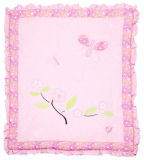 Velvet Patchwork Quilt in Pink Flower Super Sweet for Baby Girl Made in China