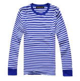 2015 New Style Fashion Striped Cotton Round Neck Man's Shirt