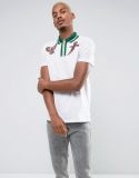 Embroidery Polo Shirt with Bird Embroidery and Metallic Tipped Collar