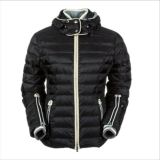 2015 Ladies Shiny Black Italy Polyester Outdoor Winter Down Jacket