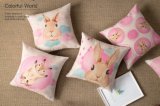 New Linen Animals Pink Rabbit Print Cushion Decorative Cushion Pillow