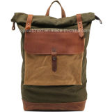 New Arrival Vintage Waxed Canvas Leather Backpack Hiking Backpack