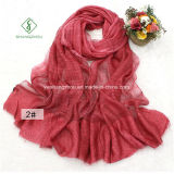 2017 High Quality Lady Fashion Scarf with Linen Tie-Dye Bamboo Shawl