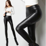 4 Way Stretch Black Color Fax Leather Fabric for Soft Legging