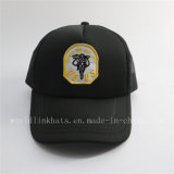 Custom 5 Panel Foam Mesh Baseball Cap with Fabric Embroidery Patches