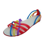 Women PVC Sandals with Colorful Strings (21CD1302)