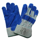 Blue Leather Protection Working Gloves