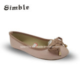 High Quality Girls Sweet PU Ballet Shoes with Bowknot Upper