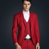 Bespoke Red Suit Anti-Wrinkle Groom Suit for Wedding