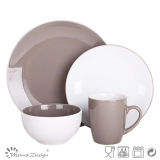 Matt Color with Gloss Color Stoneware Dinner Set