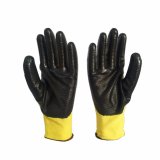 13G Yellow Polyester Zebra-Stripe Nitrile Gloves