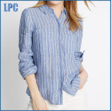 Petite Pure Linen Striped Long Sleeve Shirt