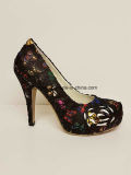 Ladies Colorful Kpu High Heel with Laser Sport Shoes