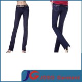 Leather Belt Women Indigo Straight Jeans (JC1205)