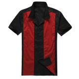 Vintage Style Red and Black Casual Cotton Hip Hop Shirts for Men