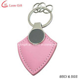 Wholesale Cheap Pink PU Leather Blank Keychain (LM1154)
