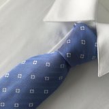 Latest Fashion Blue Colour Flower Design Woven Silk Neckties