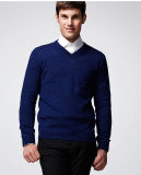 Manufactory Long Sleeve Pure Colour V Neck Man Sweater