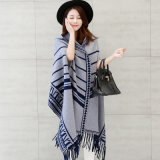 Women Fashion Viscose Nylon Knitted Winter Fringed Shawl (YKY4523)