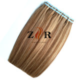 Real Remy Human Hair Extension Soft Tape in Hair