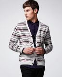 100%Cotton Fashion Clothing Striped Man Sweater Cardigan