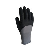 Polyester Liner 3/4 Coated Crinkle Latex Gloves with Logo